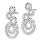 Sophia Jewelers Sterling Silver CZ Dangle Earrings with Polished Rhodium Finish